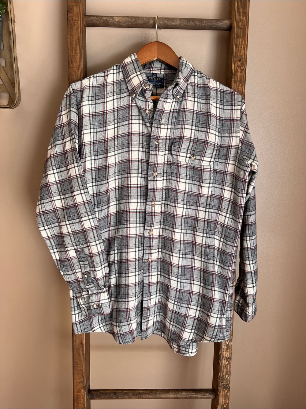 Lands' End Viyella Vintage 80s-90s Flannel Shirt